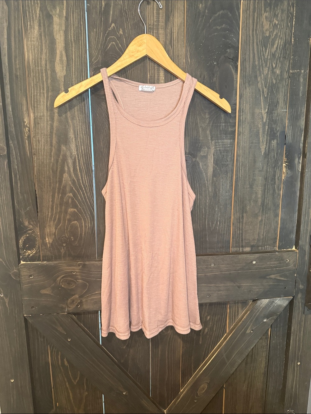 Free People Ribbed Tank Top in Dusty Mauve